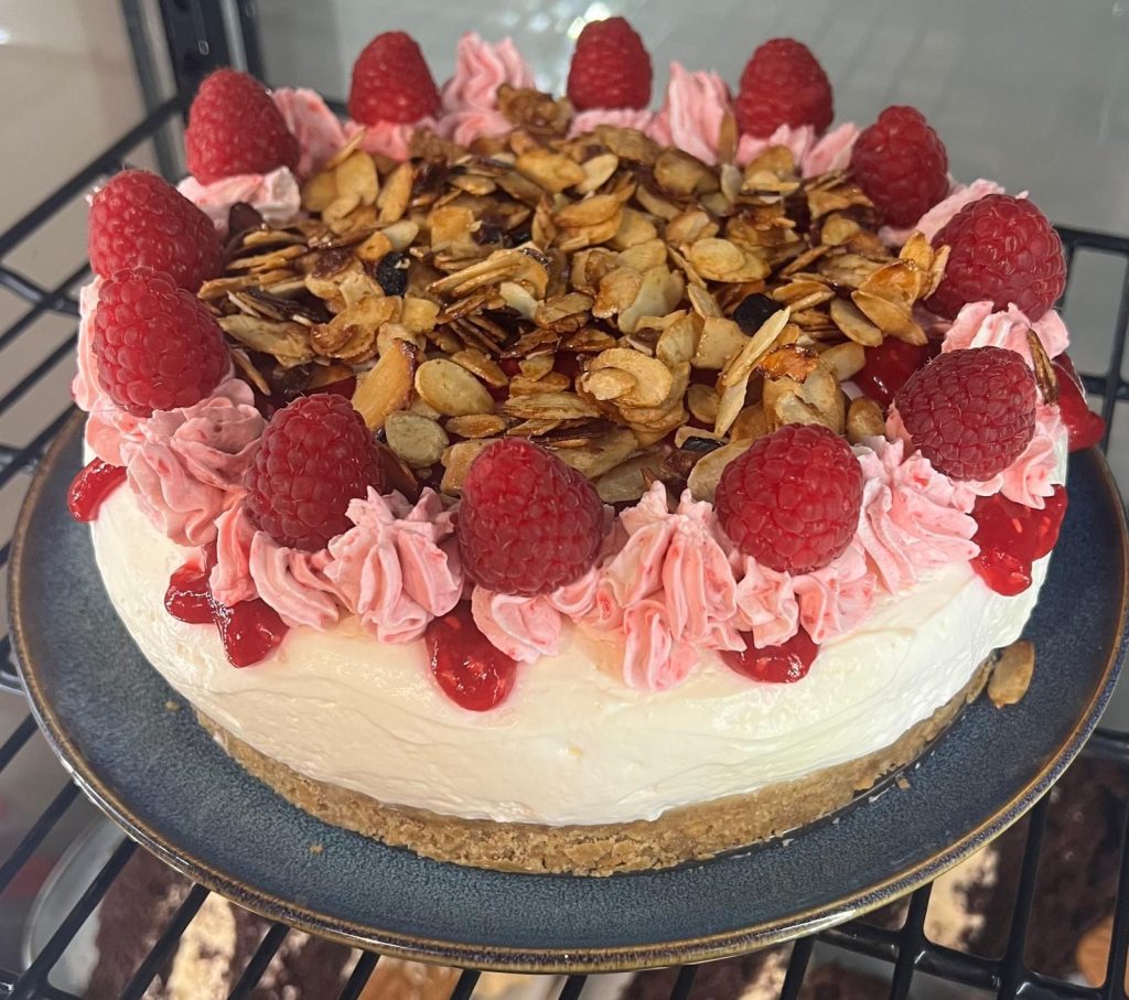 Raspberry cheesecake at the Cafe at Castlefield in Erewash